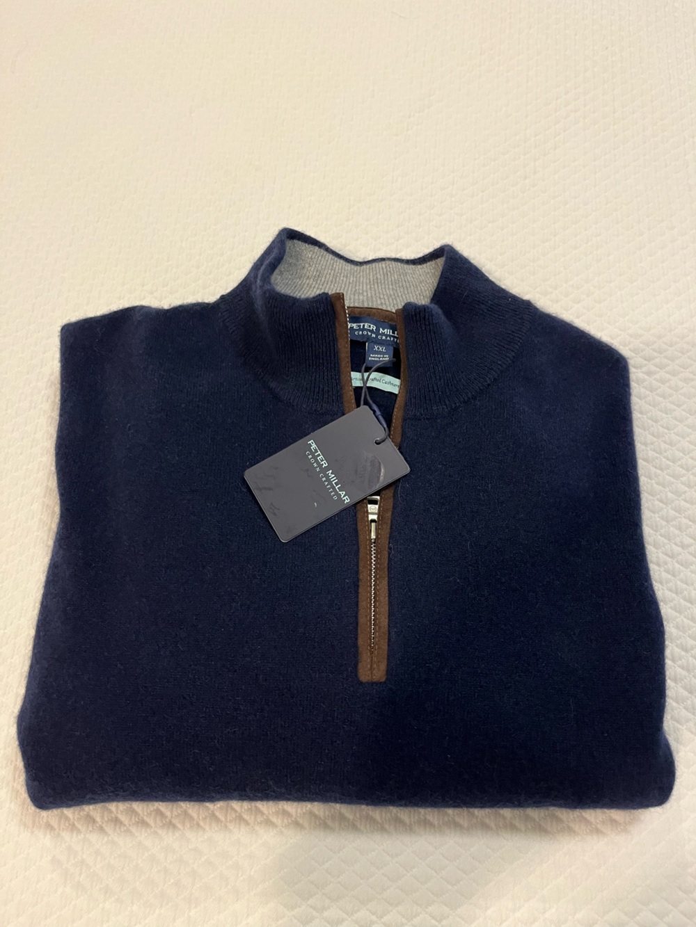 Peter Millar Crown Crafted Cashmere Quarter Zip Sweater NWT